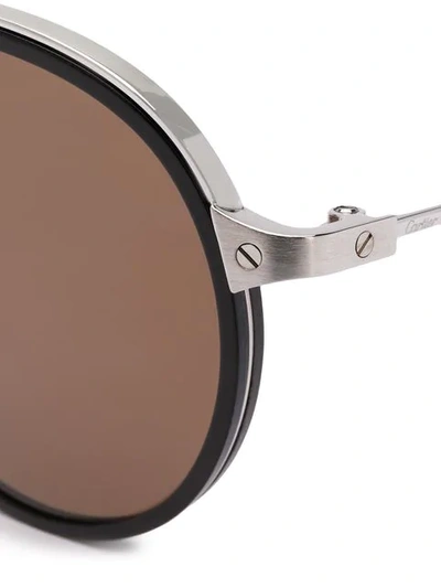 Shop Cartier Santos De  Aviator-frame Sunglasses In Black