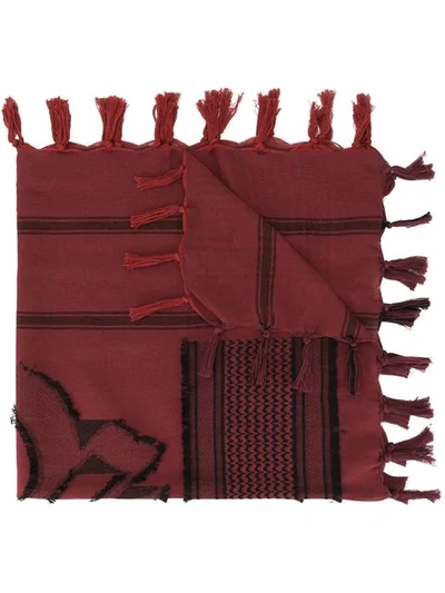 Shop Undercover Patterned Scarf In Red