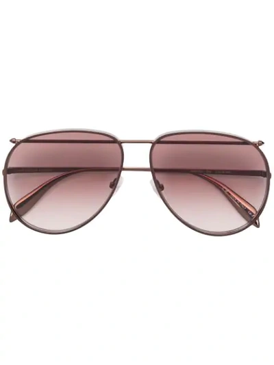 Shop Alexander Mcqueen Aviator Sunglasses In Brown