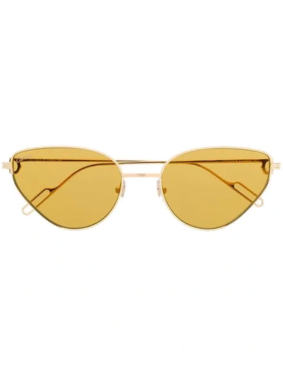 Shop Cartier Première De  Cat-eye Frame Sunglasses In Yellow