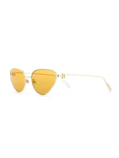 Shop Cartier Première De  Cat-eye Frame Sunglasses In Yellow