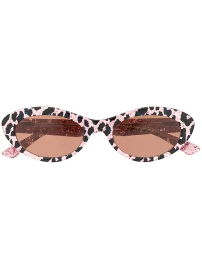 Shop Mcq By Alexander Mcqueen Animal Print Sunglasses In Pink