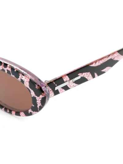 Shop Mcq By Alexander Mcqueen Animal Print Sunglasses In Pink