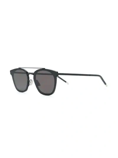 Shop Saint Laurent Square Pilot-frame Sunglasses In Black