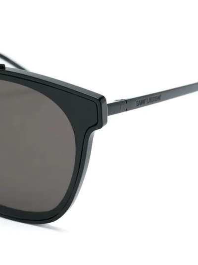 Shop Saint Laurent Square Pilot-frame Sunglasses In Black