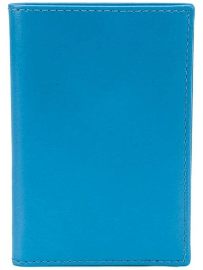 Comme Des Garçons Colour Block Billfold Wallet In Blue