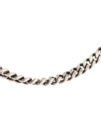 Shop Saint Laurent Bar And Chain Necklace In Silver