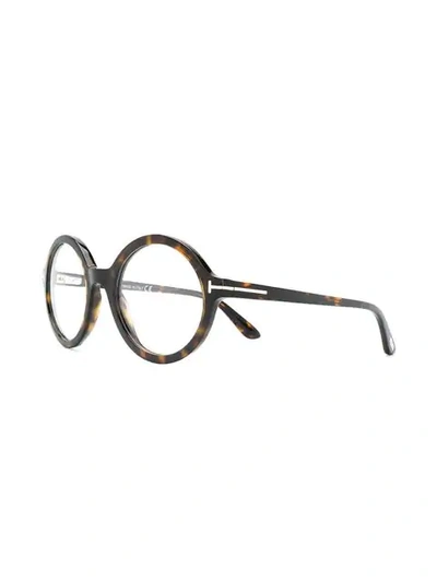 Shop Tom Ford Eyewear Round Glasses - Brown