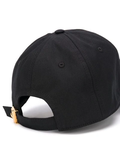 Shop Versace Logo Patch Cap In Black
