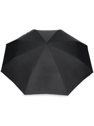 Shop Burberry Vintage Check-lined Folding Umbrella In Black