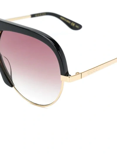 Shop Gucci Klassische Pilotenbrille In Black