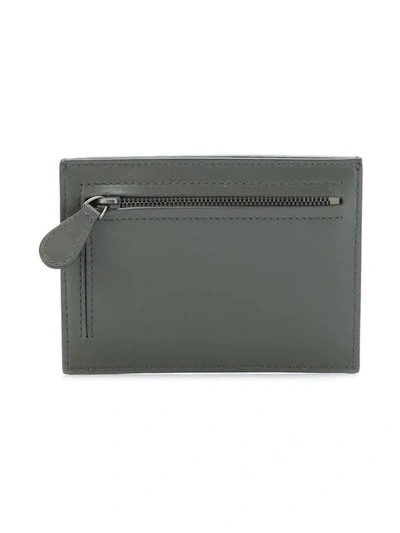 Shop Bottega Veneta Woven Texture Card Holder In Grey