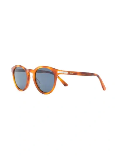 Shop Cartier C De  Sunglassescase In Brown