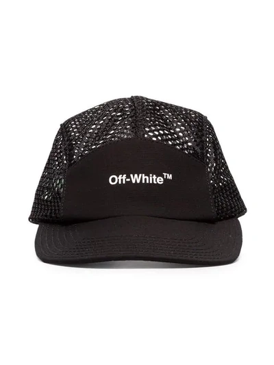 Shop Off-white Logo-print Mesh Cap In Black