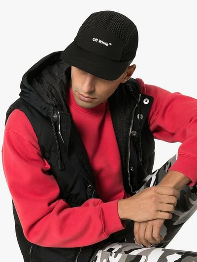 Off-white Mesh 5 Panel Baseball Cap In Black