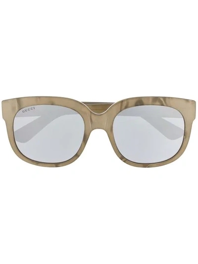 Shop Gucci Classic Mass-shape Sunglasses In Grey