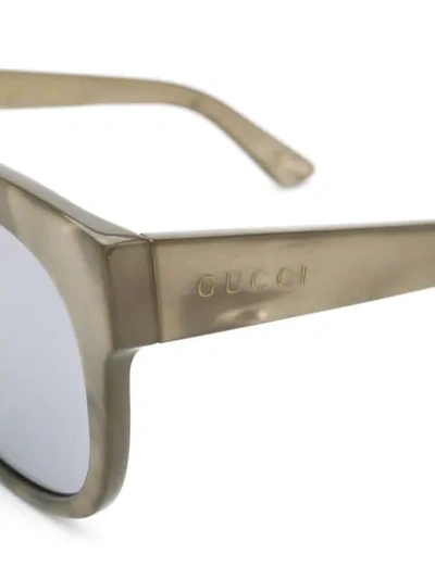 Shop Gucci Classic Mass-shape Sunglasses In Grey