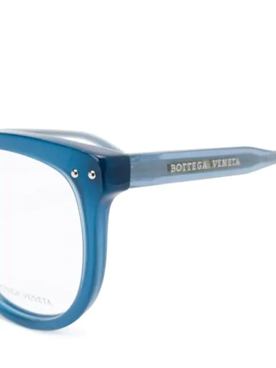 Shop Bottega Veneta Round Frame Glasses In Blue