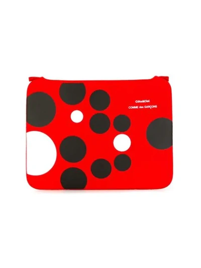 COMME DES GARÇONS WALLET COMME DES GARÇONS WALLET X CÔTE&CIEL 波点电脑保护套 - 红色