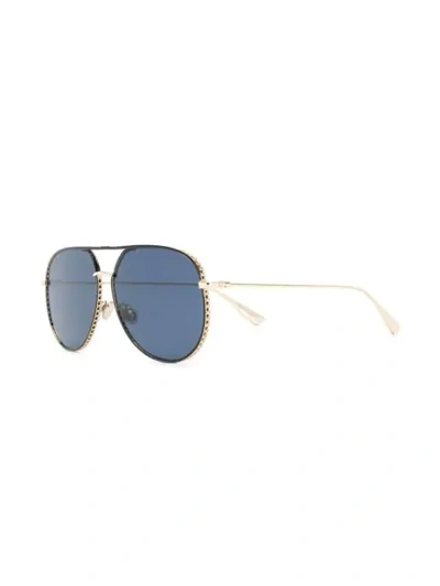 Shop Dior By Pilot-frame Sunglasses In Gold