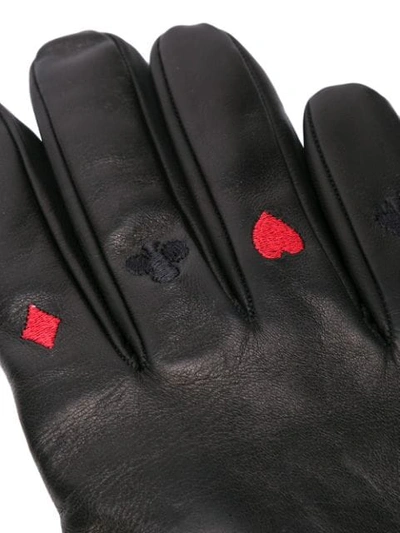 Shop Yang Li Card Suit Embroidered Gloves In Black