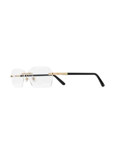 Shop Cartier Santos De  Glasses In Black