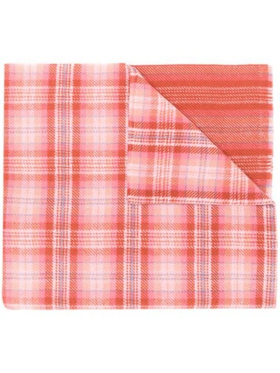 Shop Acne Studios Cassiar Check Oversized Scarf In Pink