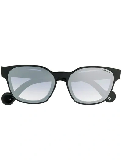 Shop Moncler Square Sunglasses In 01c Black