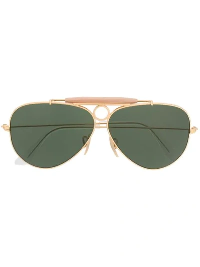 Ray Ban Aviator Sunglasses In Gold