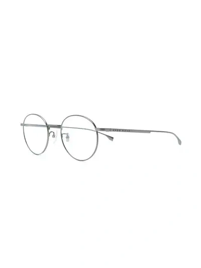 Shop Hugo Boss Round Glasses In Metallic