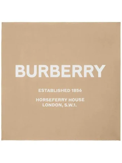 Shop Burberry Horseferry Scarf In Neutrals