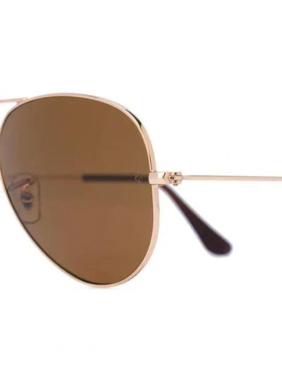 Shop Ray Ban 3025 Aviator Sunglasses In Metallic