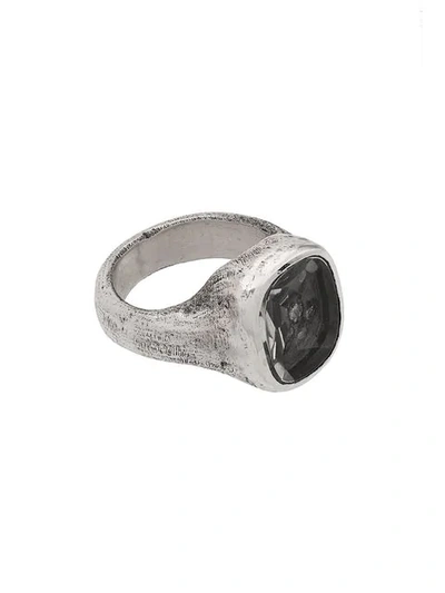 Shop Tobias Wistisen Large Stone Ring In Silver