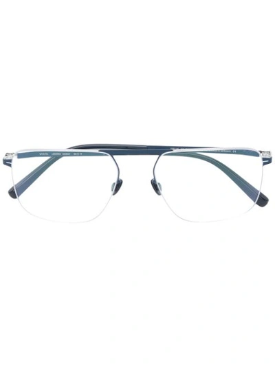 Shop Mykita Masao Rectangular Glasses In Blue