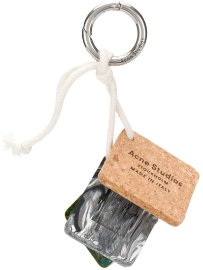 Shop Acne Studios Three-rectangle Keyring In Grey