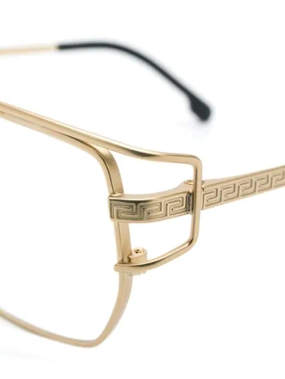 Shop Versace Eyewear Double Nose Bridge Glasses - Gold