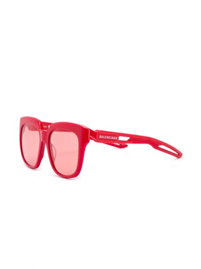 Shop Balenciaga Eyewear Oversized Aviators - Red