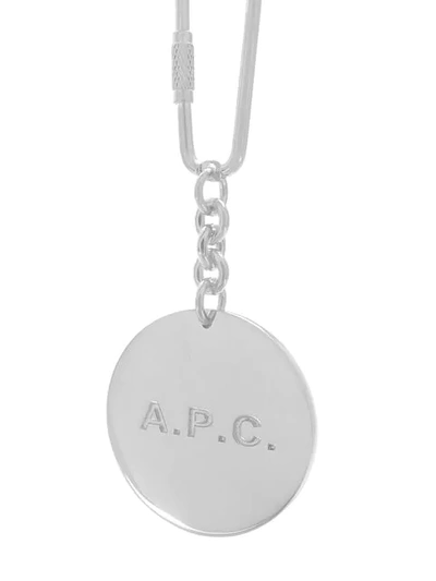 Shop Apc Logo Keyring In Silver