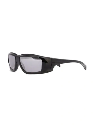 Shop Rick Owens Rectangular Frame Sunglasses In Black