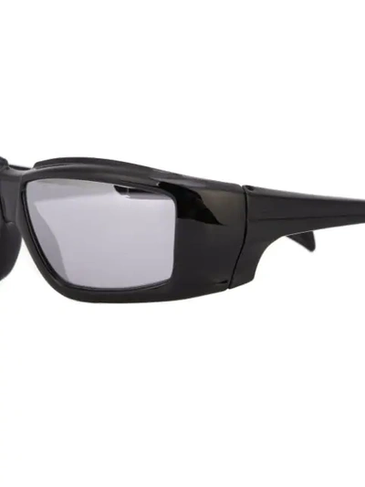 Shop Rick Owens Rectangular Frame Sunglasses In Black