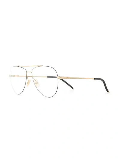 Shop Fendi Aviator Frame Glasses In Gold