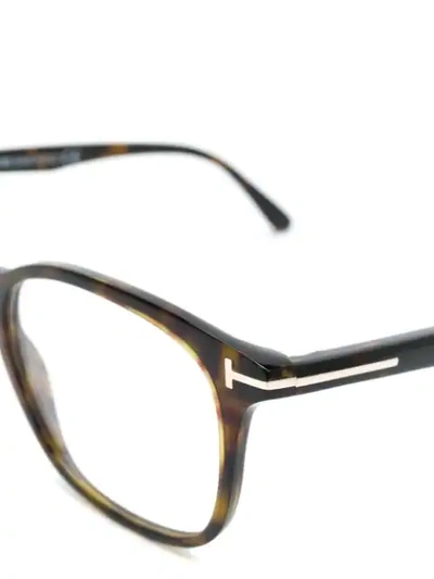 Shop Tom Ford Square Frame Glasses In Brown