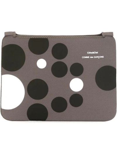 Shop Comme Des Garçons Wallet X Côte&ciel Polka Dot Computer Case In Grey