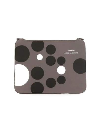 Shop Comme Des Garçons Wallet X Côte&ciel Polka Dot Computer Case In Grey
