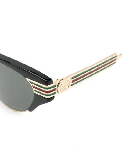Shop Gucci Gg0522s Web Stripe Sunglasses In Black