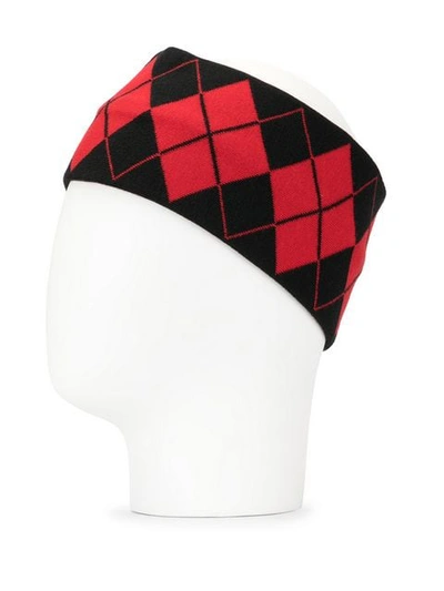 UNDERCOVER ARGYLE PATTERN HAT - 红色