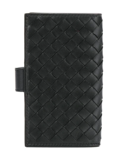 Shop Bottega Veneta Intrecciato Weave Key Case In Black