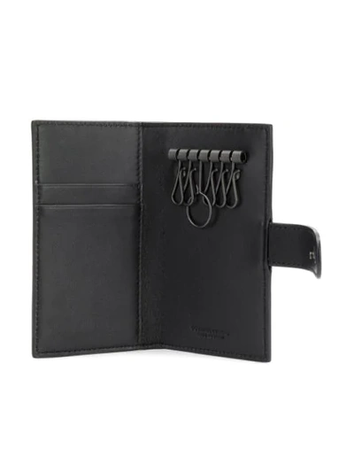 Shop Bottega Veneta Intrecciato Weave Key Case In Black
