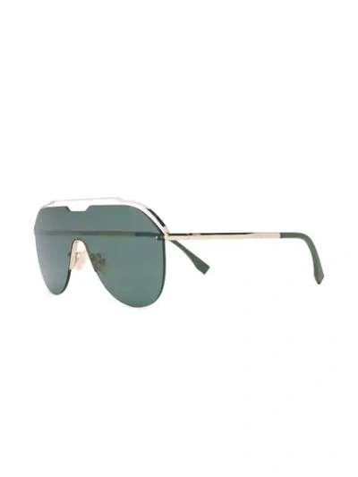 Shop Fendi Shield Sunglasses In Green