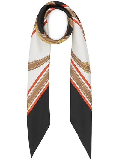 Shop Burberry Archive Scarf Print Silk Square Scarf In Black